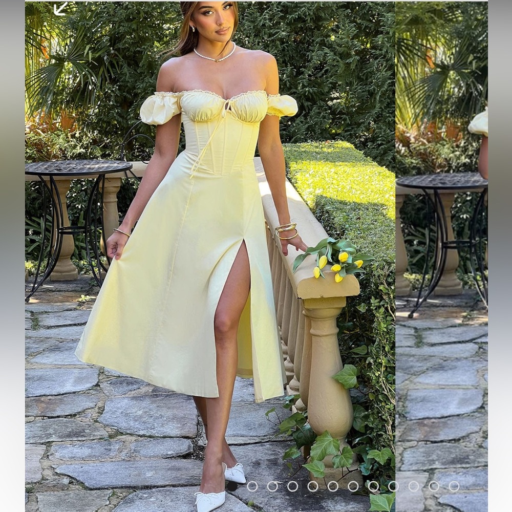 BABY BOO yellow midi corset dress - xs